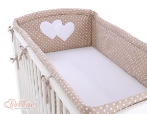 Universal bumper XXL- Hanging Hearts white dots on brown